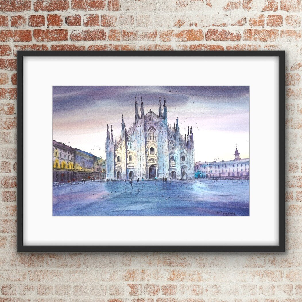 Original Watercolor Painting | Duomo di Milano Milan Cathedral Handmad ...